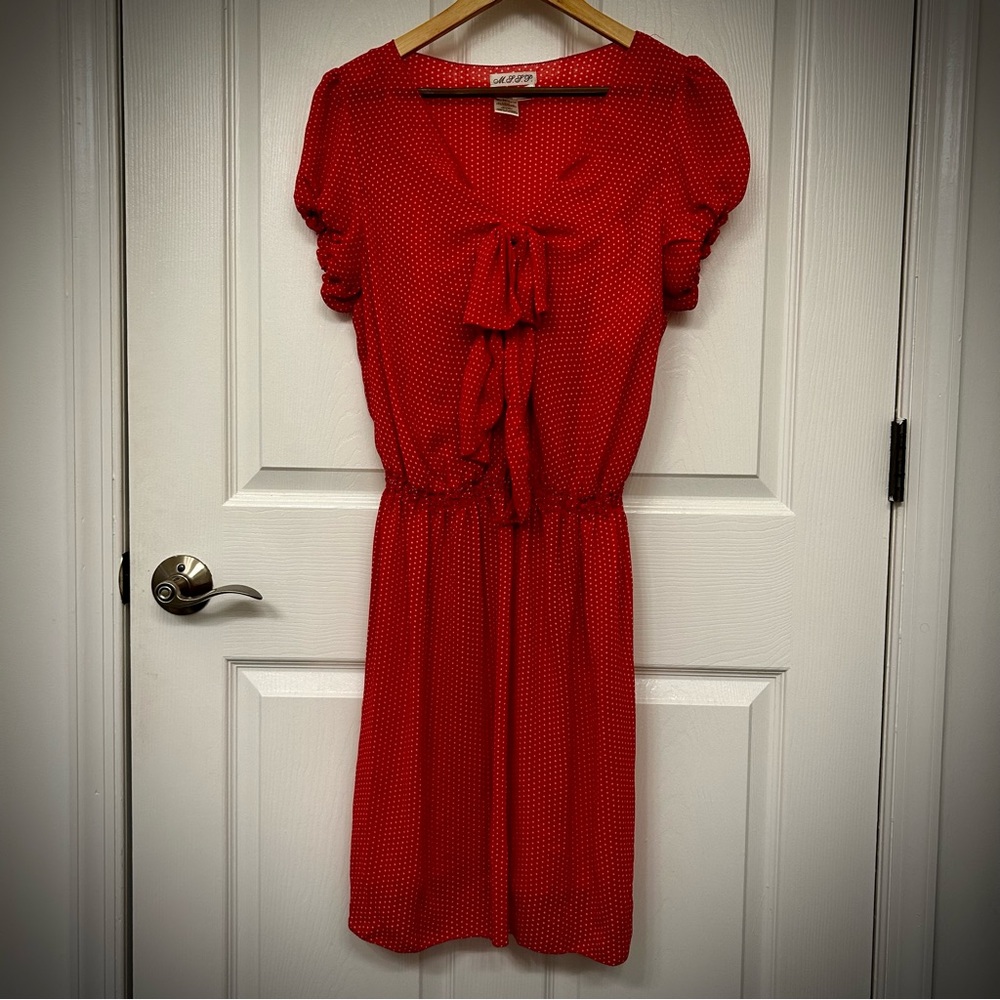 Max Studio Red Polka Dot Dress Size L